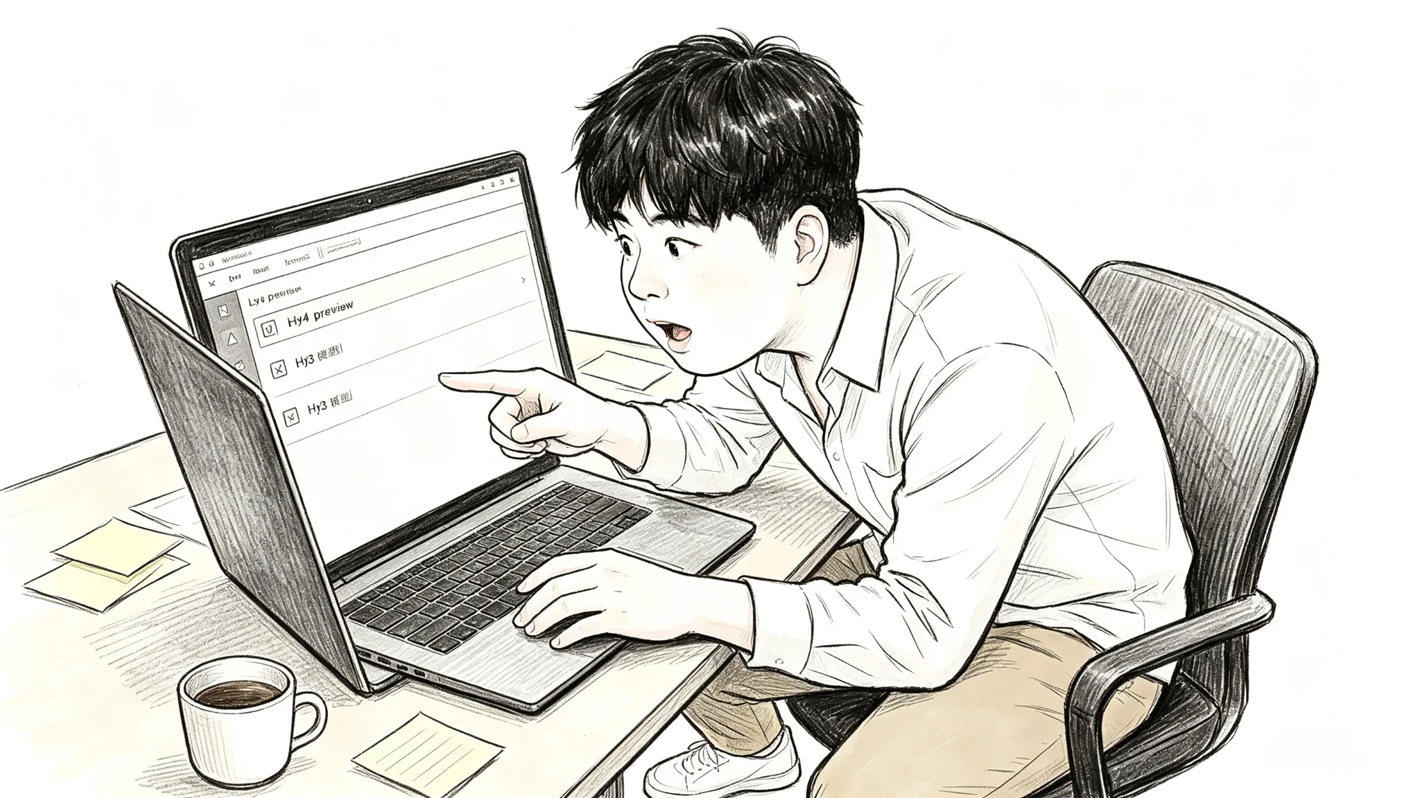 PangMao在电脑前选择Hy4模型