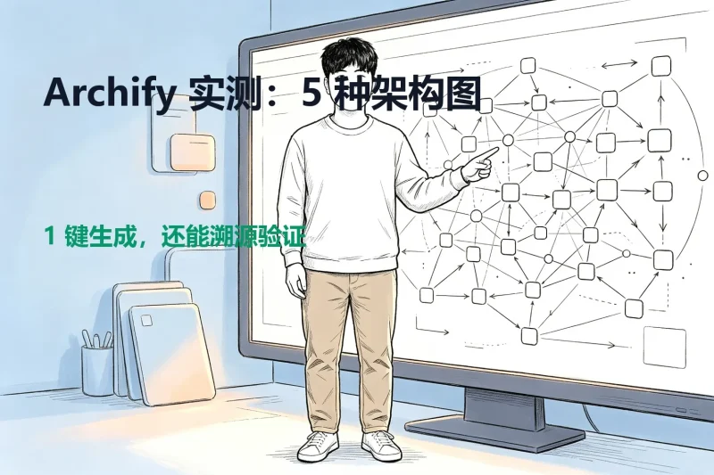 Archify 实测：5 种架构图 1 键生成，还能溯源验证专注工具资源与实战教程胖猫小栈
