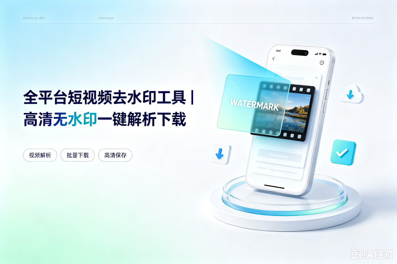 全平台短视频去水印工具｜高清无水印一键解析下载-胖猫小栈