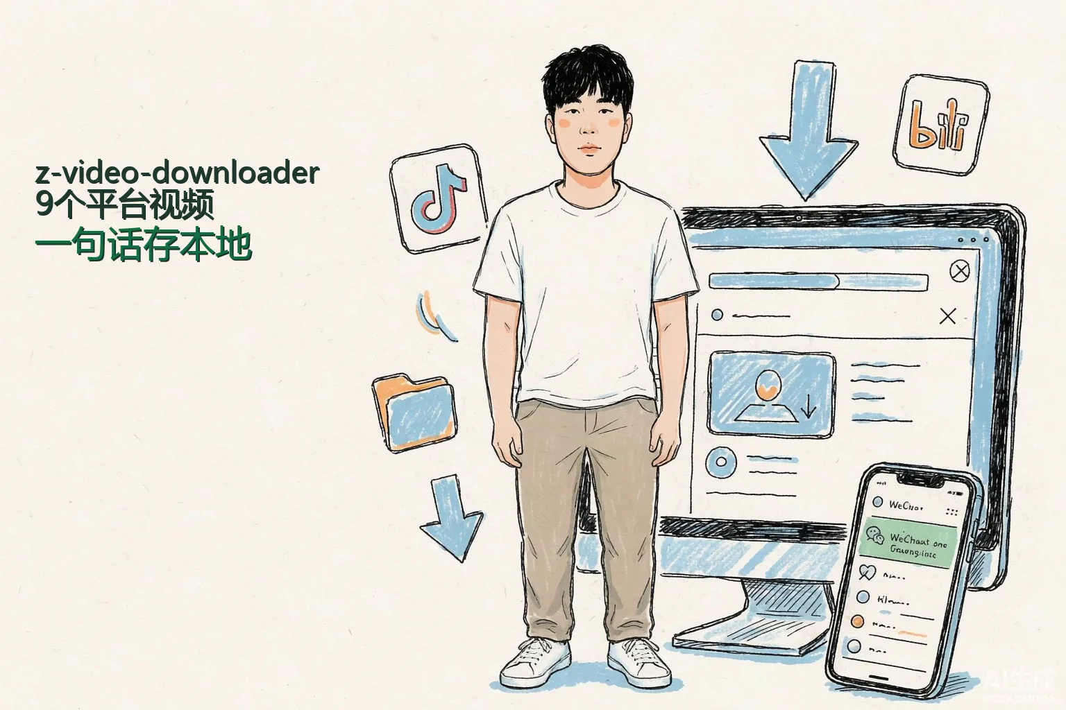 z-video-downloader，9个平台视频一句话存本地