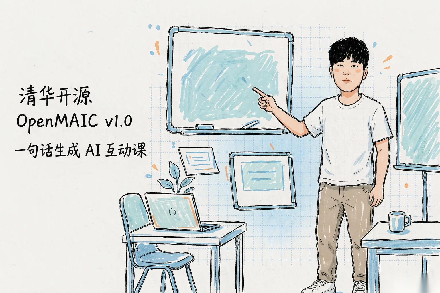 清华开源OpenMAIC v1.0：一句话生成AI互动课